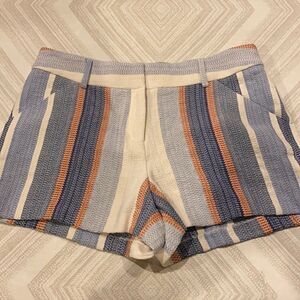 Drew Women’s Navy & Ivory Textured Striped Shorts Size 10